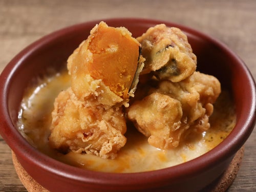 材料たったの2品！　とろーりチーズと栗かぼちゃ